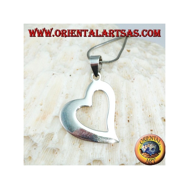 Ciondolo in argento  cuore  traforato