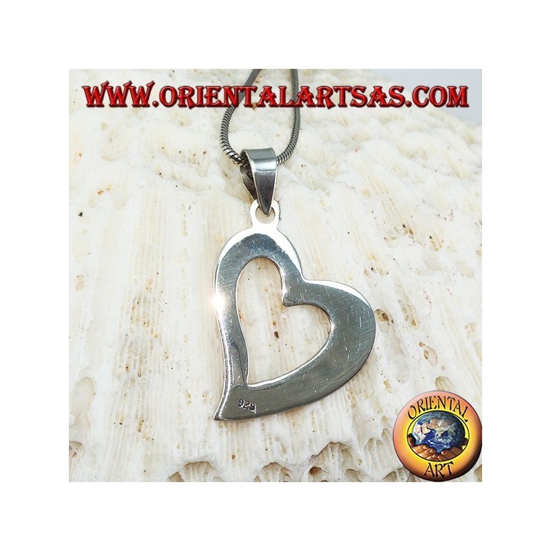 Silver heart pierced pendant