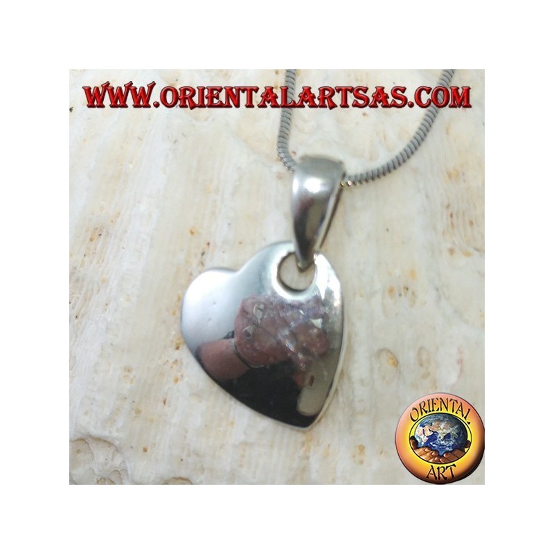 Silver pendant in the shape of a heart