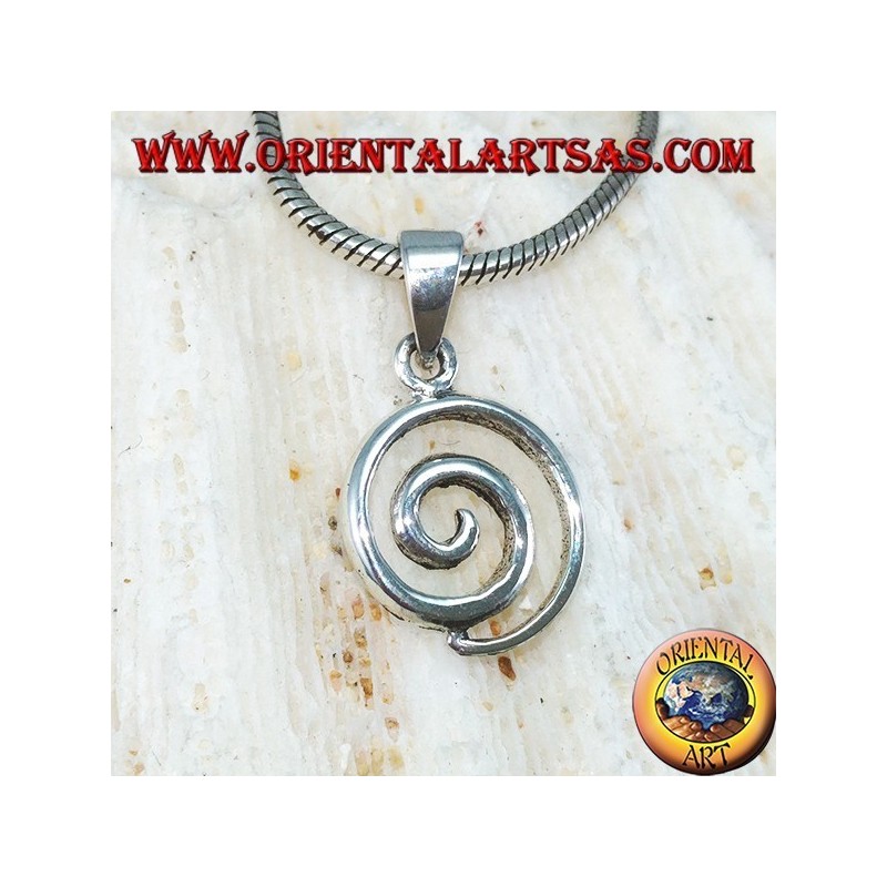 Pendentif en argent en forme de petite spirale