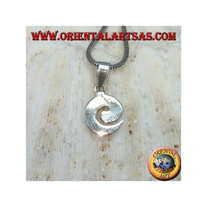 Silver pendant in a small flat spiral shape