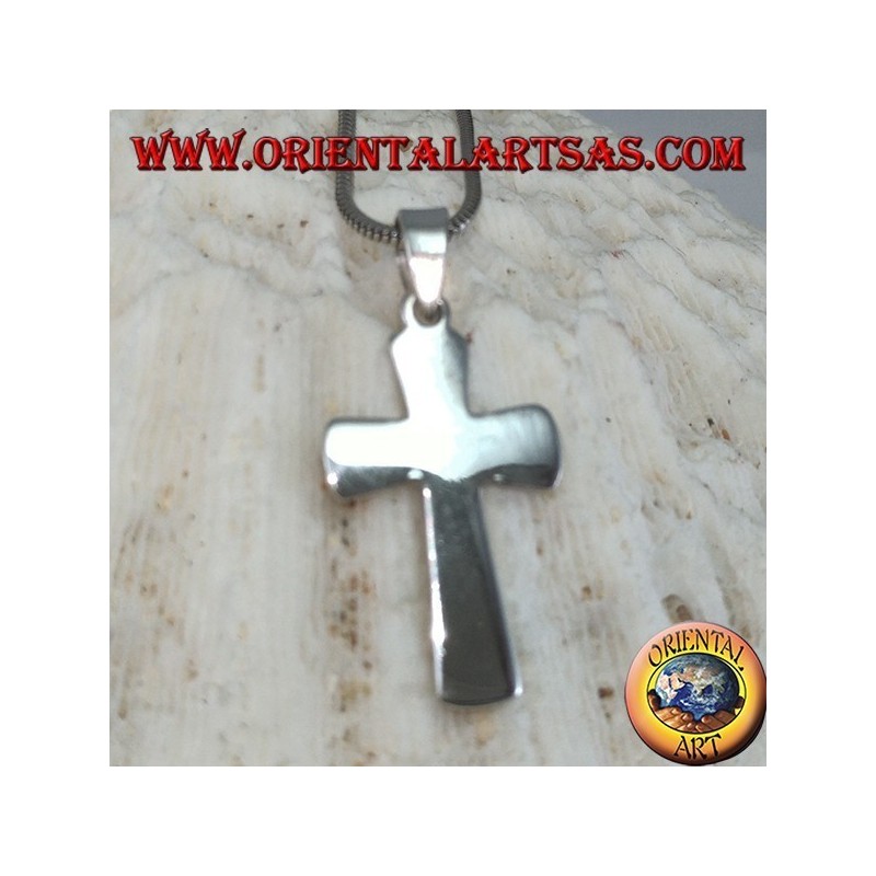 Silberanhänger Einfaches Kreuz (breit)