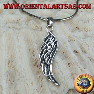 Pendentif ailes d'ange double face en argent (moyen)