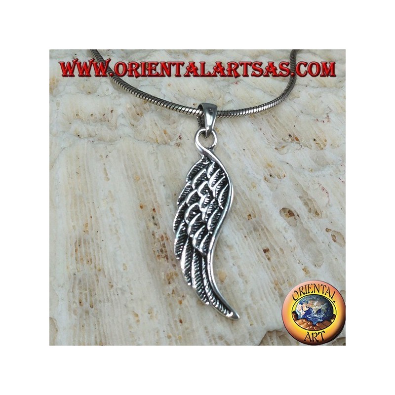 Pendentif ailes d'ange double face en argent (moyen)