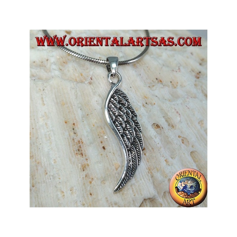 Pendentif ailes d'ange double face en argent (moyen)