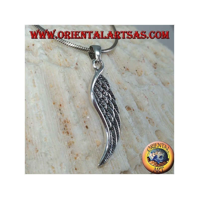 Pendentif ailes d'ange double face en argent (moyen)