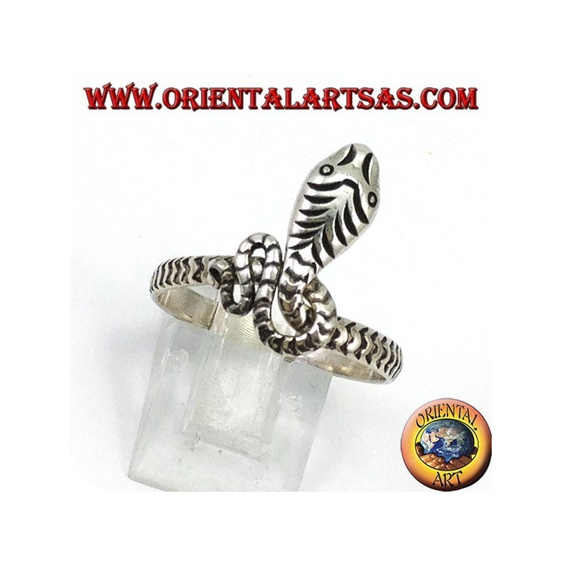 Anillo en plata 925 con forma de serpiente envolvente, liso