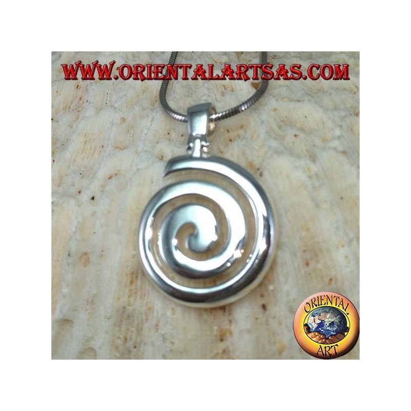 Silver pendant The hourly spiral