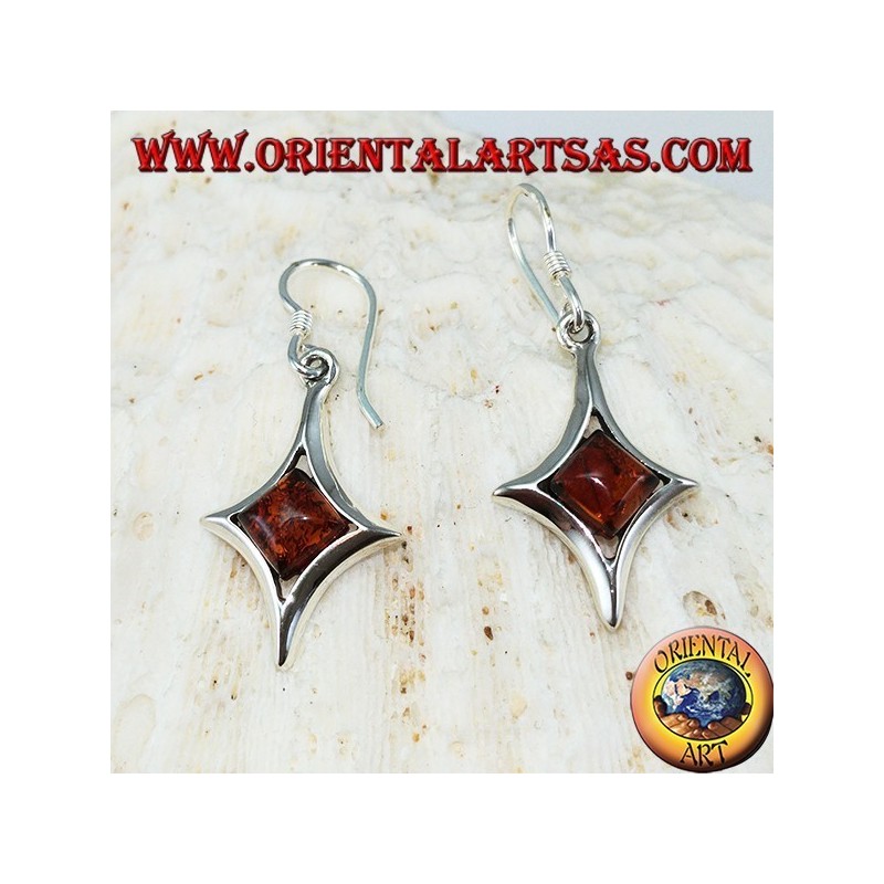 Hermosos aretes de plata con ámbar