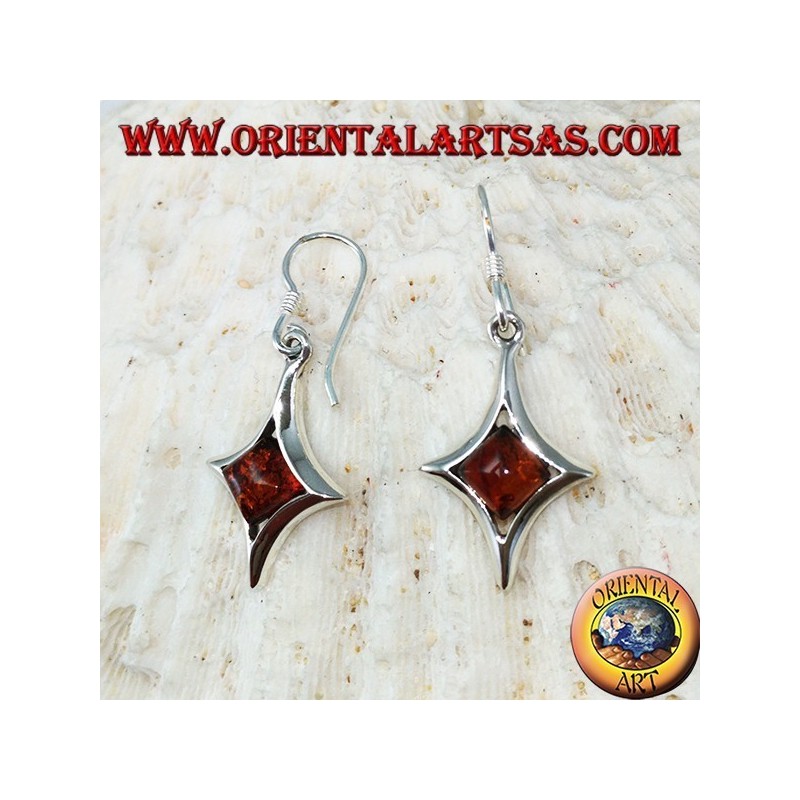 Bellissimo orecchini in argento con ambra