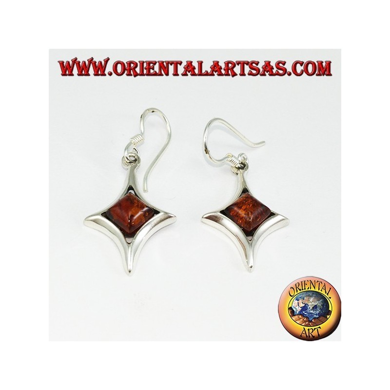 Hermosos aretes de plata con ámbar