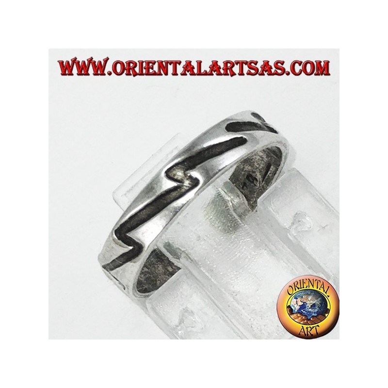 Anillo de plata de pies o falange con grabado