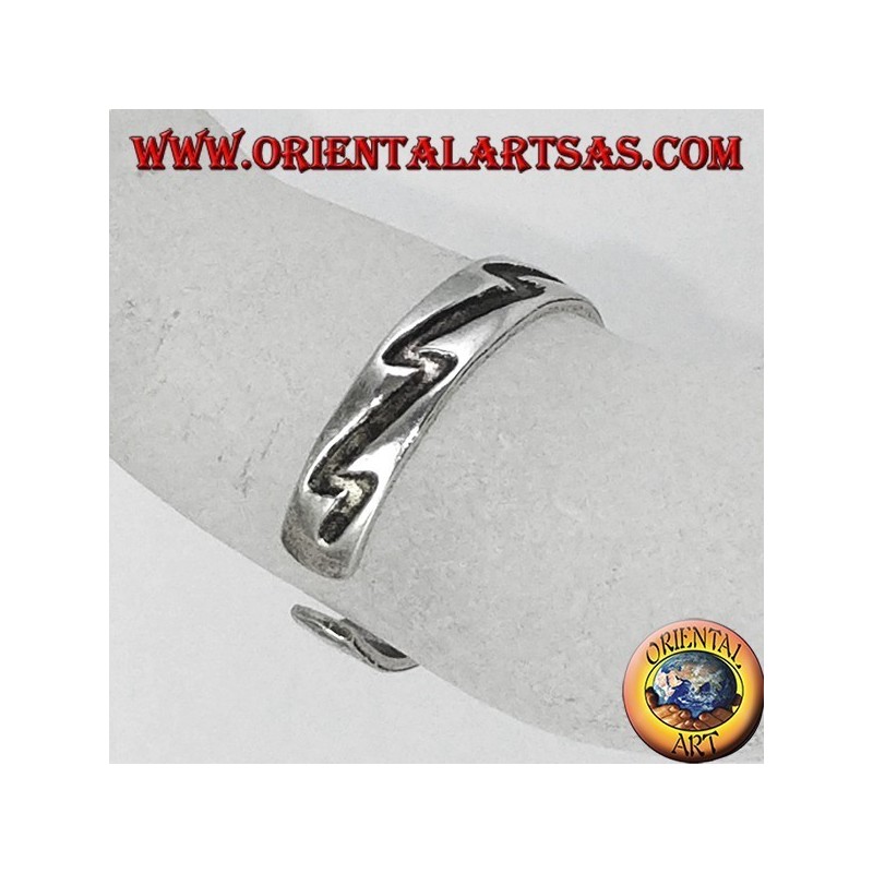 Bague en argent des pieds ou de la phalange avec gravure