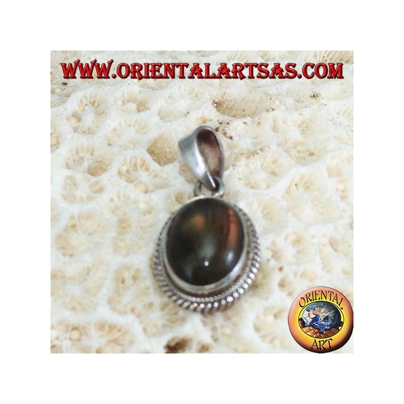 Colgante en plata 925 con labradorita de cabujón oval