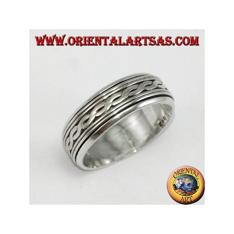 Silver Loop Ring Antistress-Wirbel mit zwei ineinander verwobenen Zentralfäden