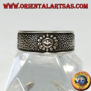 Bague en argent des pieds ou de la phalange avec des sourires ciselés