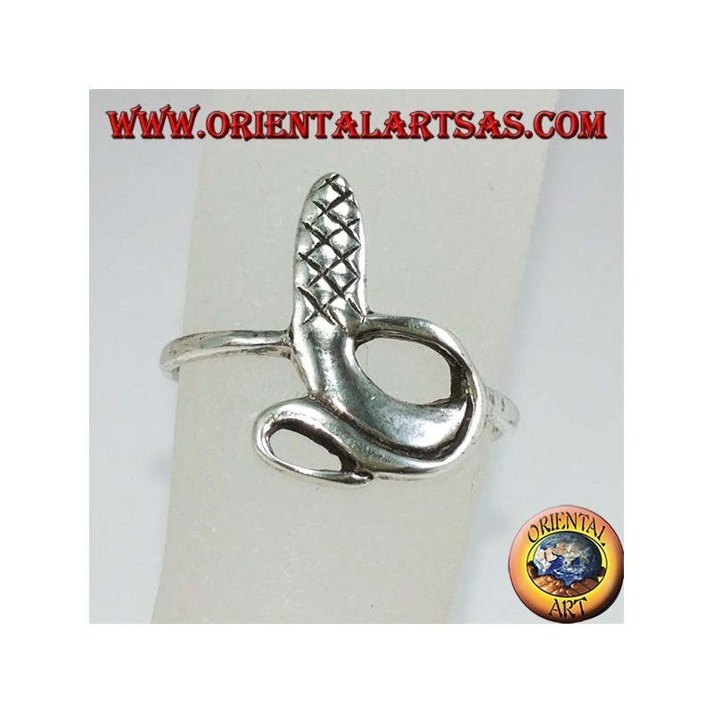 Anello in argento brunito da piedi o falange a serpente