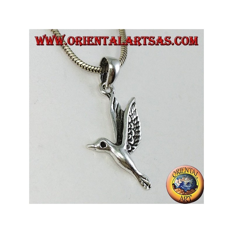 Pendentif en argent le colibri