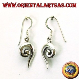 Boucles d'oreilles en argent avec spirale ouverte