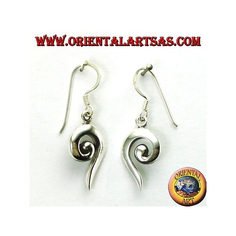 Boucles d'oreilles en argent avec spirale ouverte