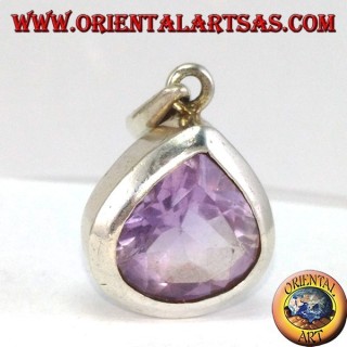 Silberanhänger mit natürlichem Teardrop Amethyst (groß)