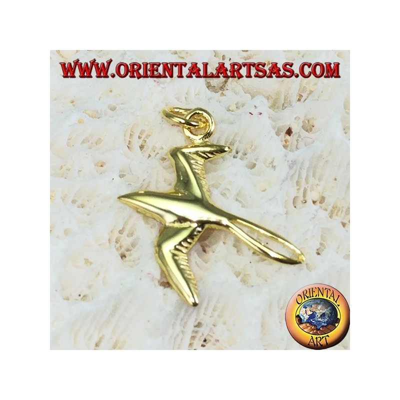 Swallow pendant in gold-plated silver