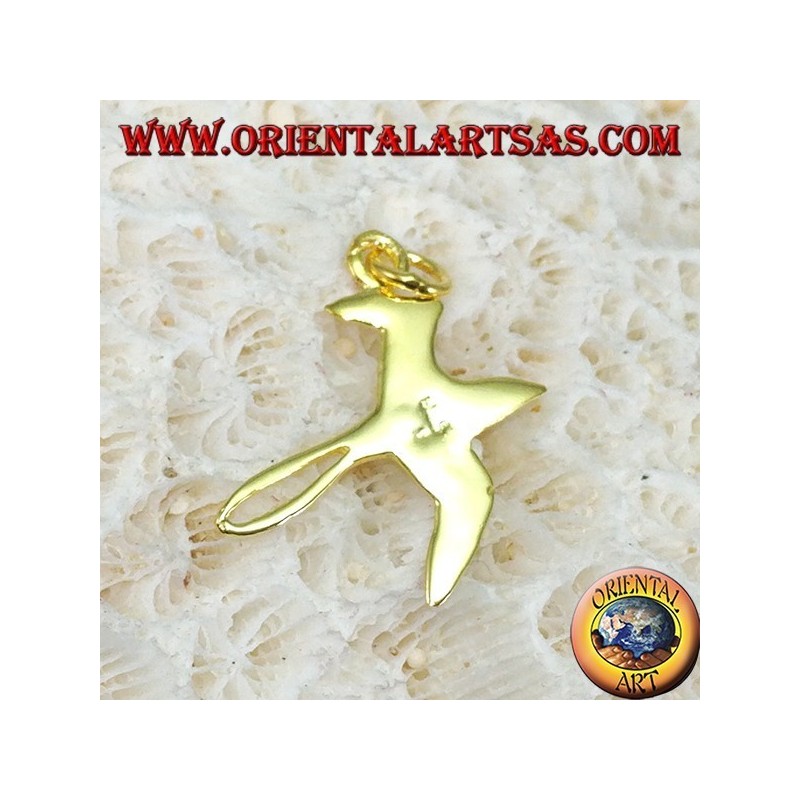Colgante Swallow en plata dorada