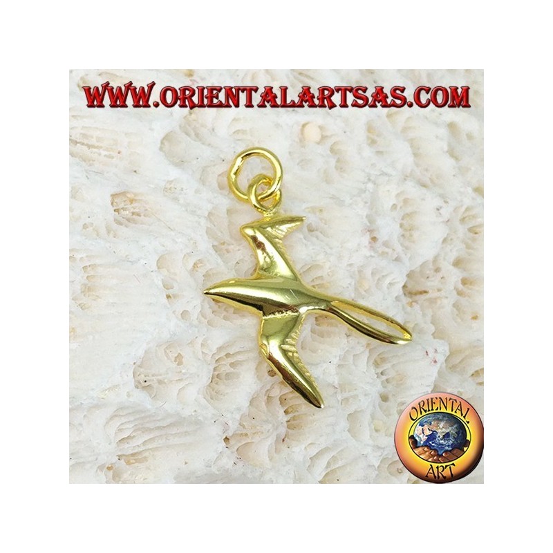 Colgante Swallow en plata dorada