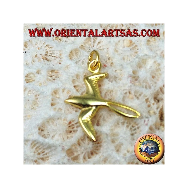 Swallow pendant in gold-plated silver