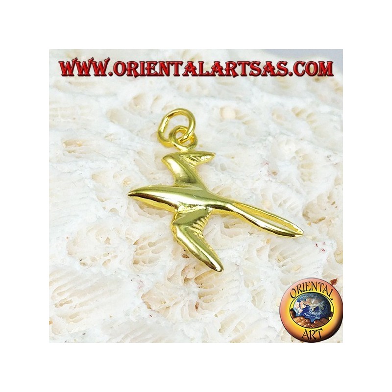 Colgante Swallow en plata dorada
