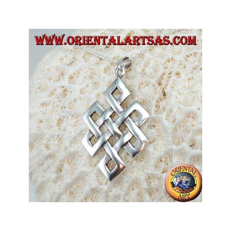 Ciondolo in argento 925 nodo di Srivatsa o infinito tibetano