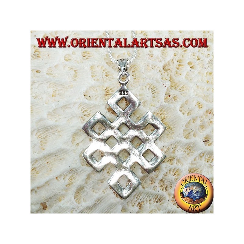 Ciondolo in argento 925 nodo di Srivatsa o infinito tibetano