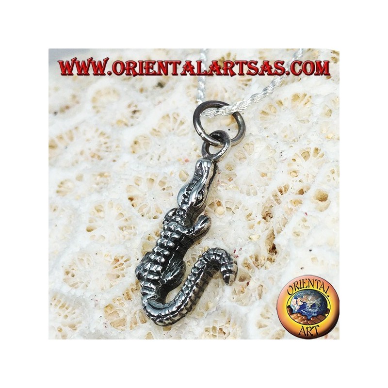 Pendentif crocodile en argent