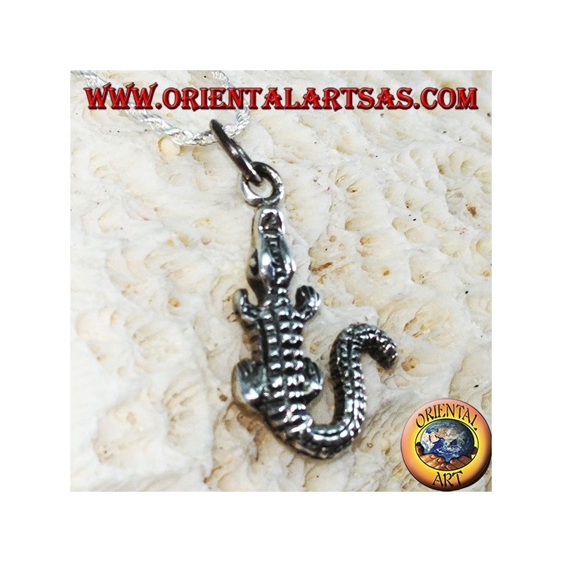 Colgante de cocodrilo en plata