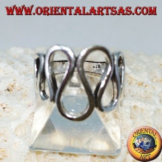 Bague en argent avec des vagues agitées