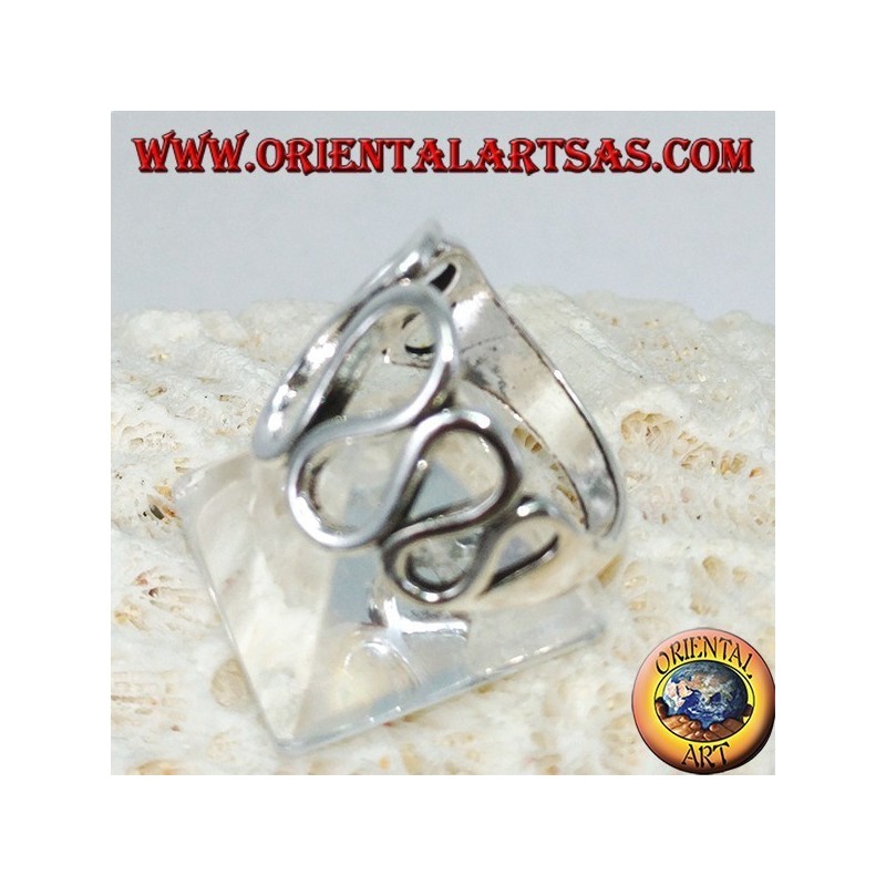 Bague en argent avec des vagues agitées