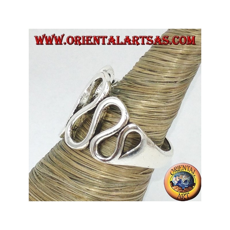 Anello in argento ad onde alterne