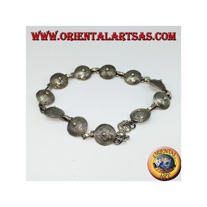 Bracciale Argento Etnico a Scudo Artigianale | Oriental Art