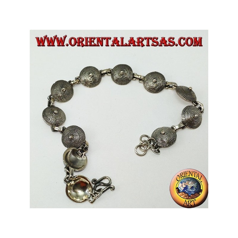 Pulsera de plata, diseño étnico escudo