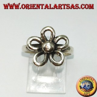 Anillo de plata con flor de naranja (símbolo auspicioso)