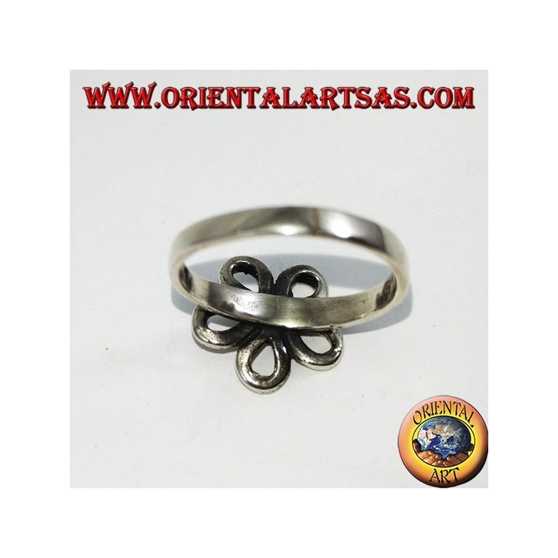 Anello in argento con fior d'arancio (simbolo di buon auspicio )