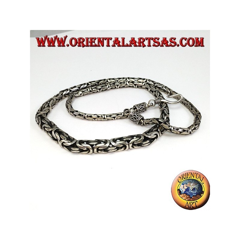 Collier en argent, borobudur à grimper 52 cm Byzantine mesh