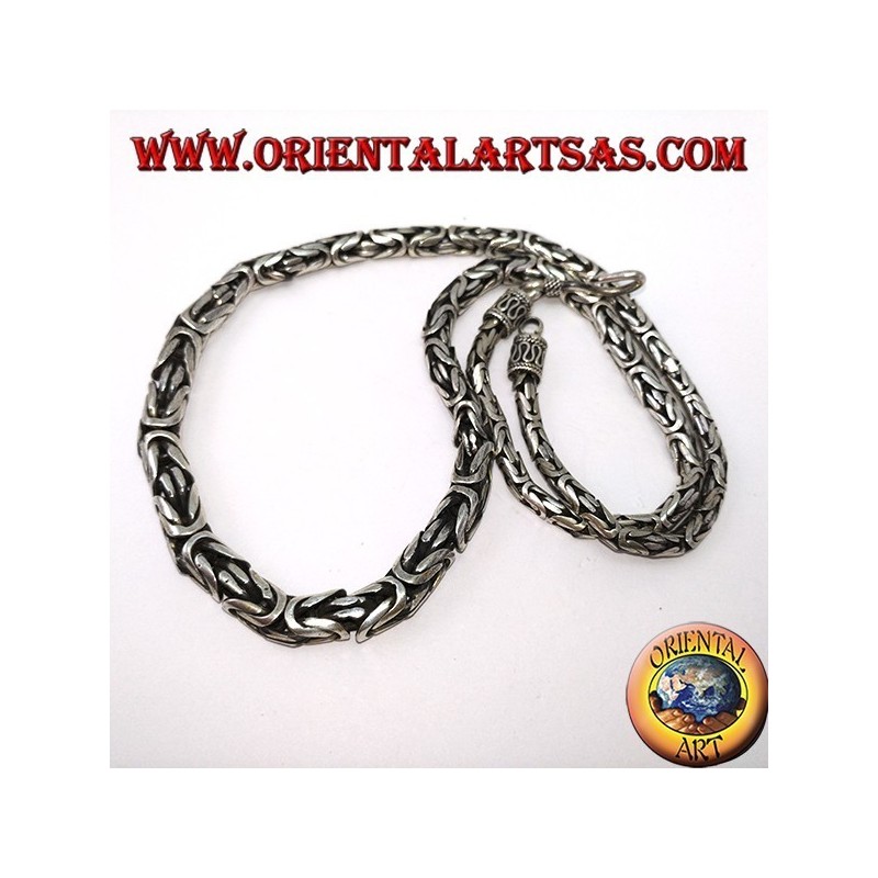 Collier en argent, borobudur à grimper 52 cm Byzantine mesh