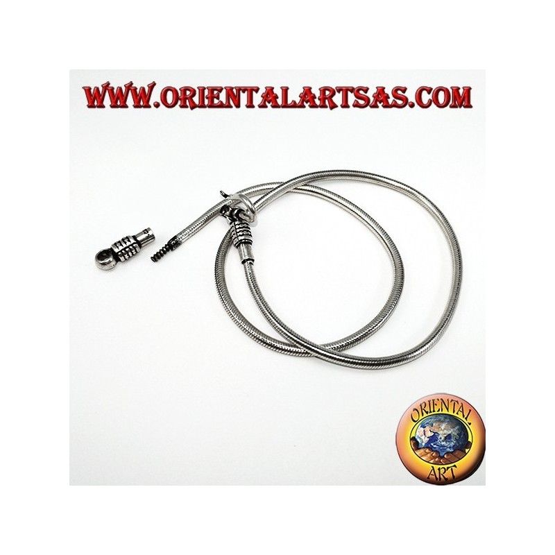 Necklace in 925 silver, 45 cm snake with detachable hook