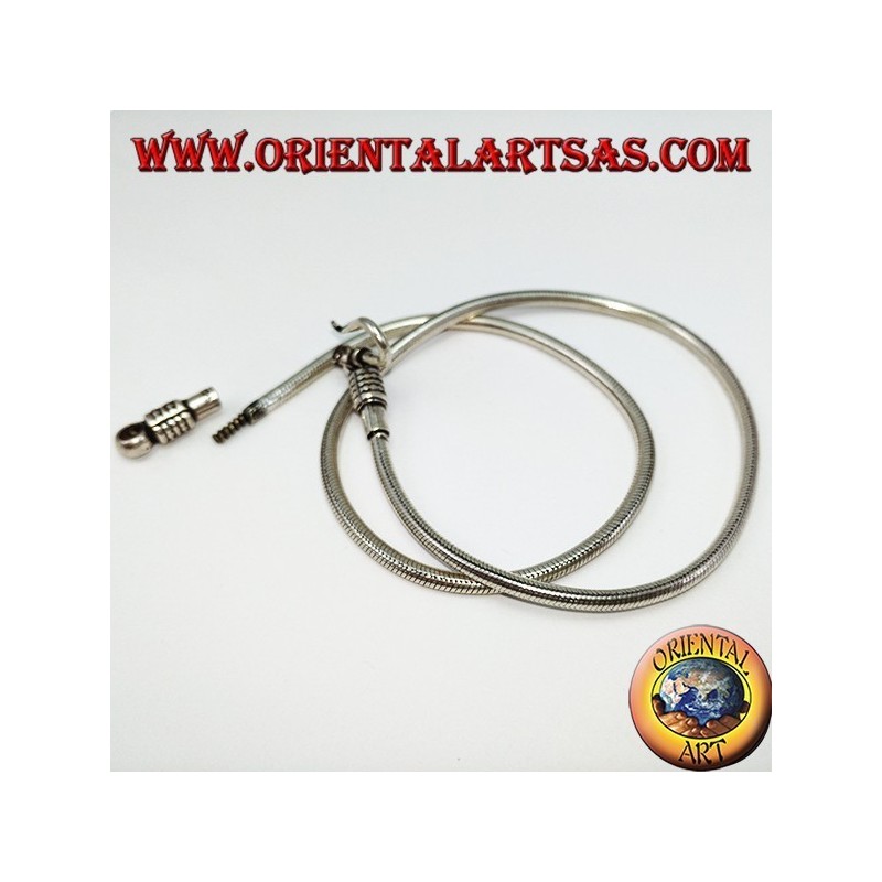 Collar en plata 925, serpiente de 45 cm con gancho desmontable