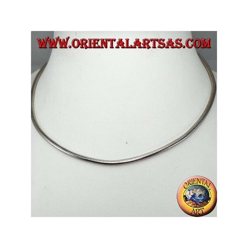 Necklace in 925 silver, 45 cm snake with detachable hook