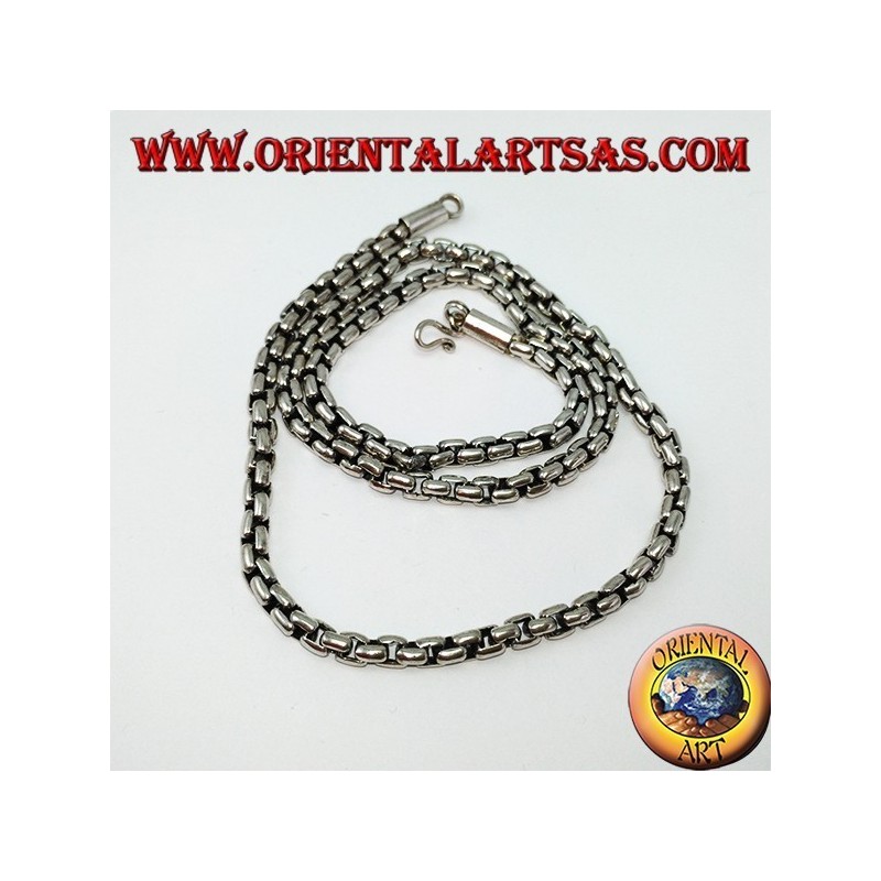 Collar en plata 925, cadena con anillos cuadrados