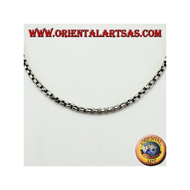 Collier en argent 925, chaîne avec des anneaux carrés
