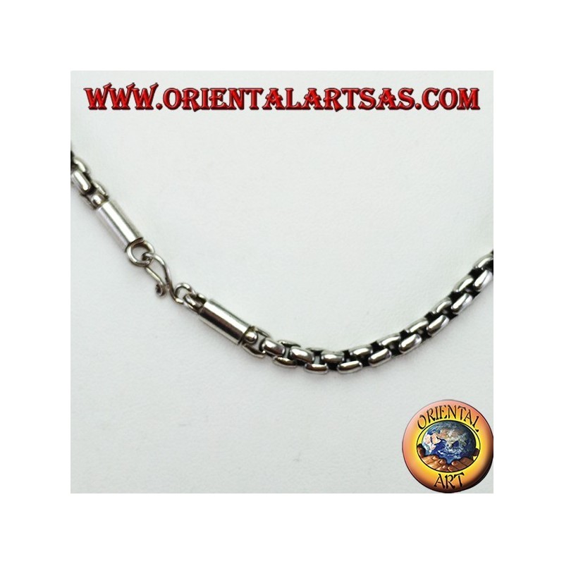 Halskette aus 925er Silber, Kette mit quadratischen Ringen