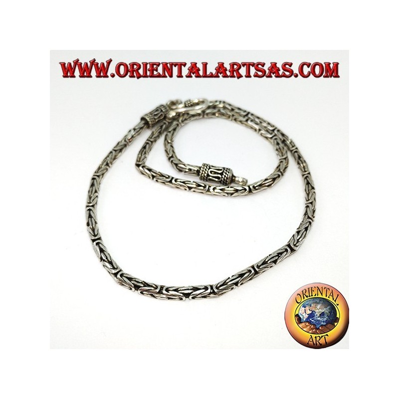 Collana in argento, snake  BOROBUDUR  cm 40 maglia bizantina